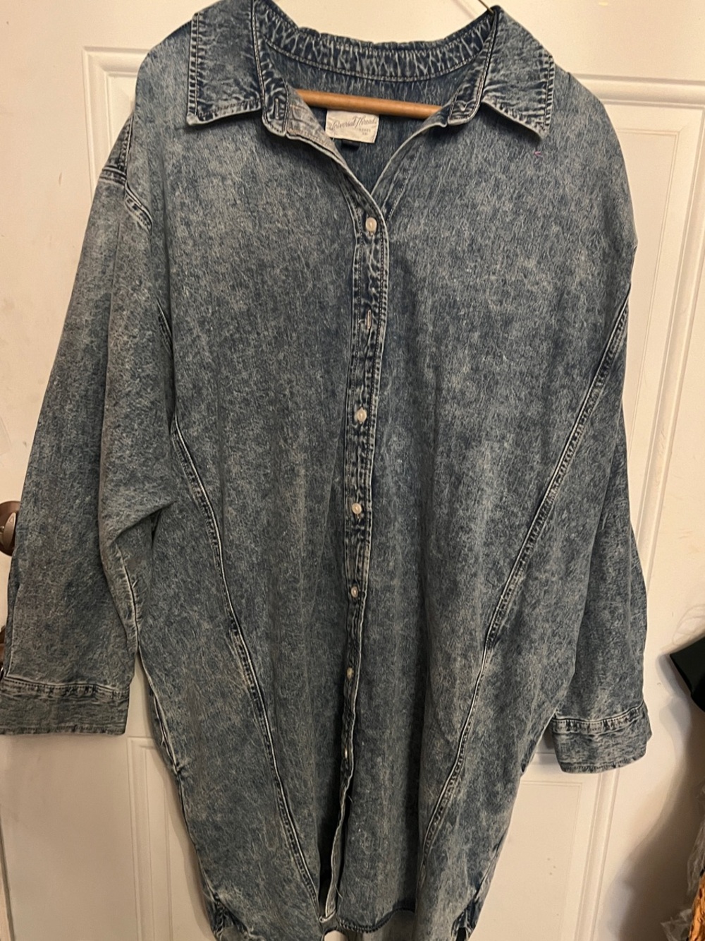 Universal Thread Mineral Wash Denim DRess - Light Blue